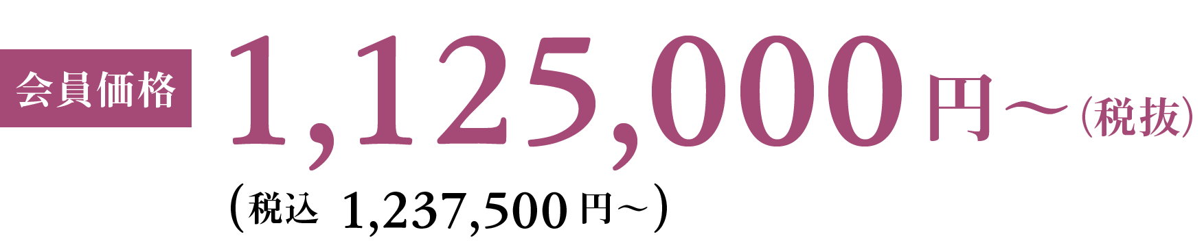 会員価格 1,125,000円〜